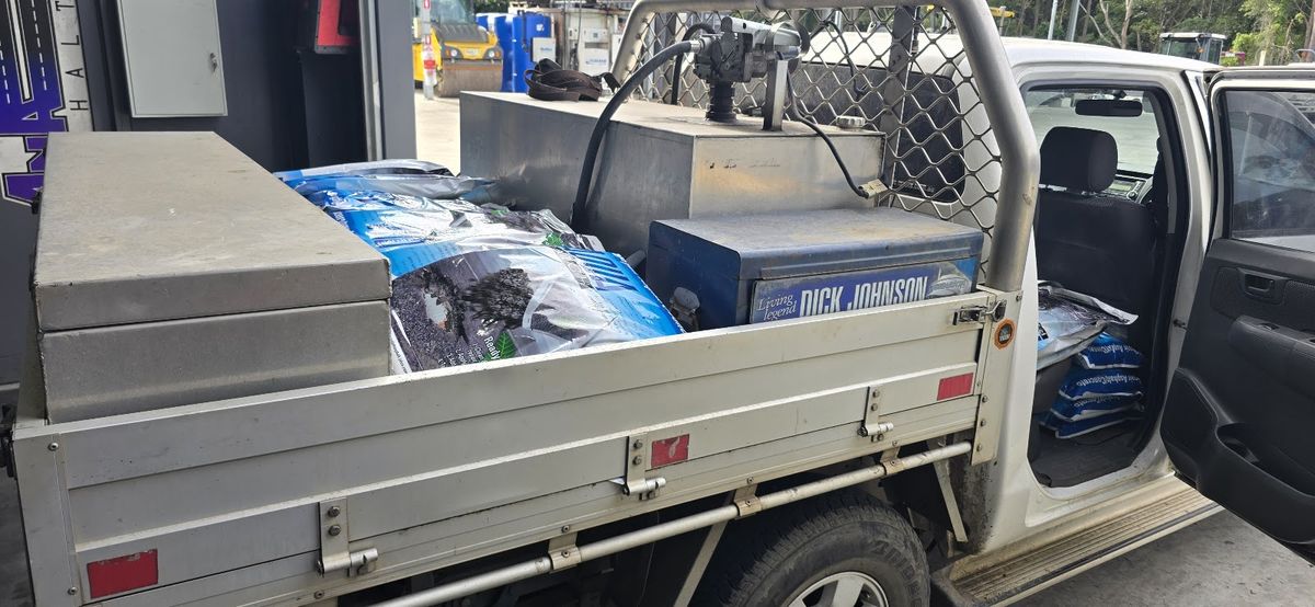 Aqua Patch bags loaded in a utility truck
